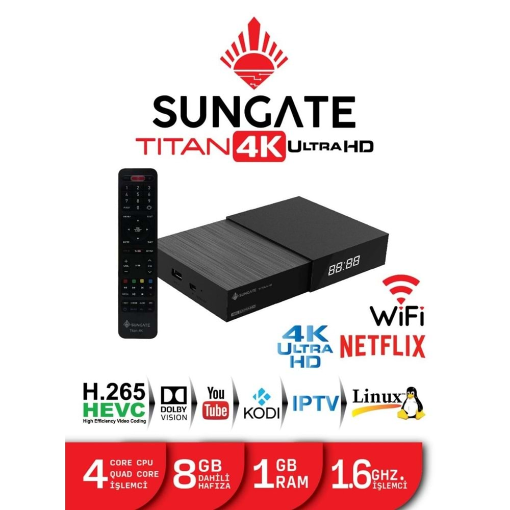 SUNGATE TİTAN 4K HD UYDU ALICI