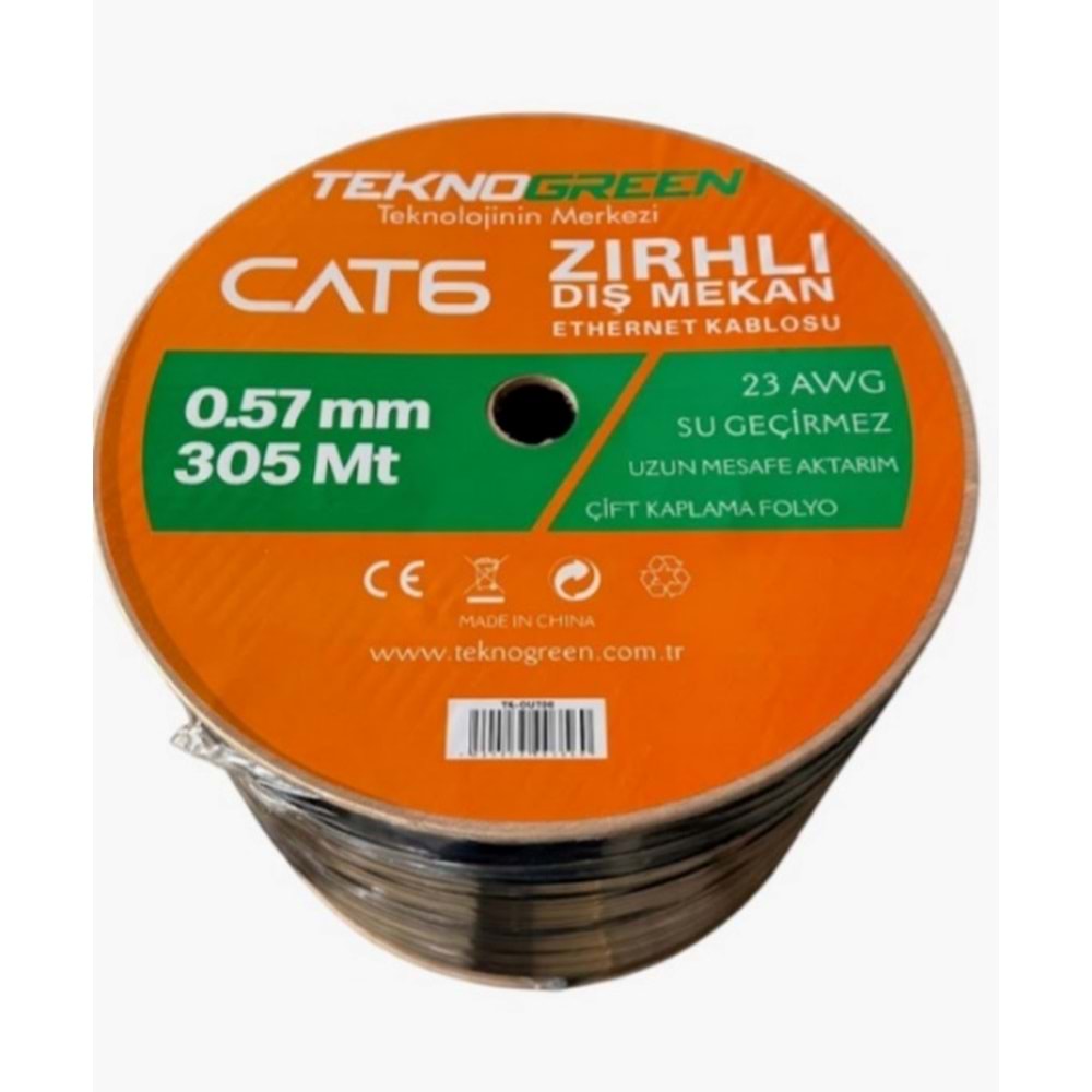 Teknogreen TK-OUT06 Dış Mekan Cat6 Kablo 305m