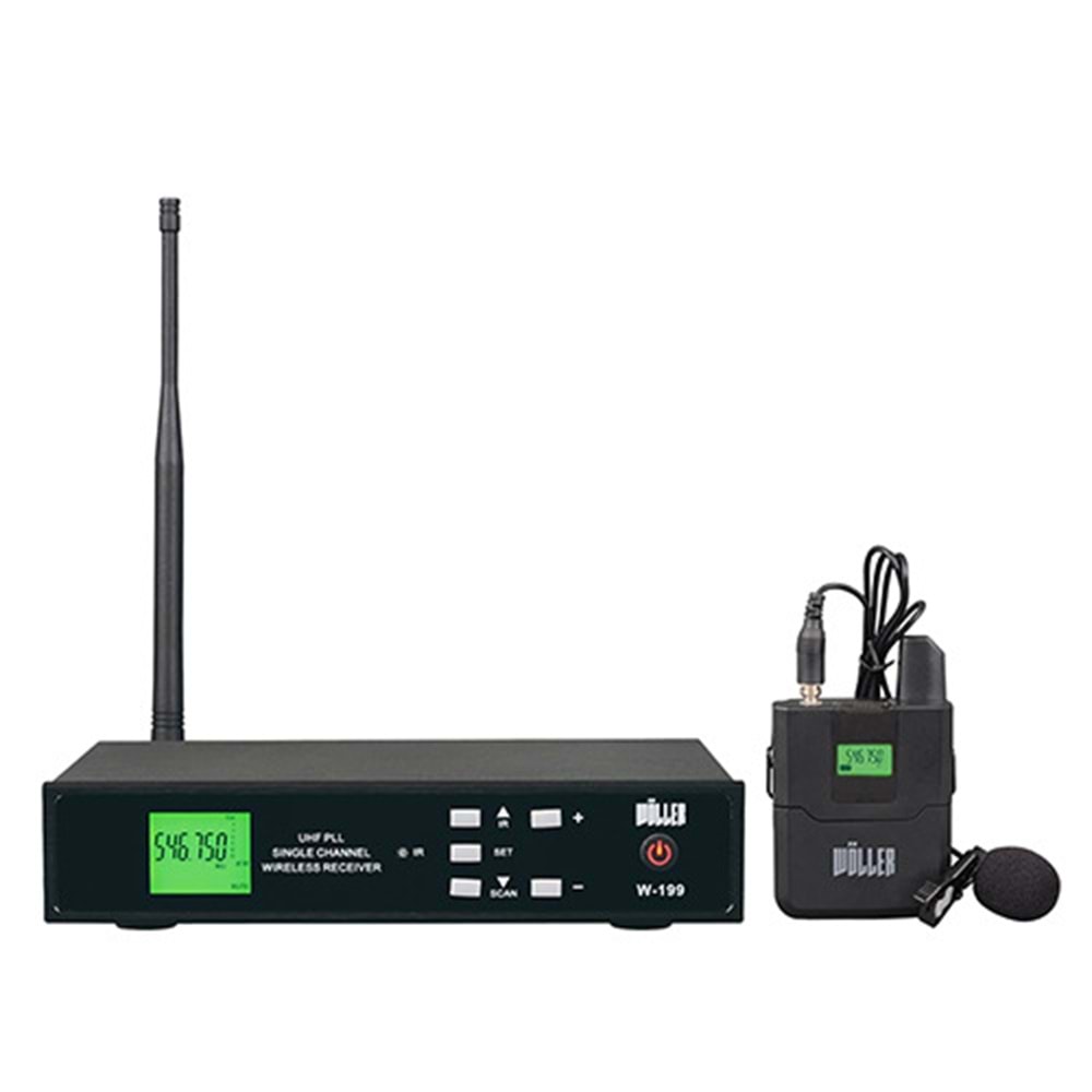 WÖLLER 1 YAKA MİKROFONLU KABLOSUZ UHF MİKROFON SETİ (ÜST SEGMENT KALİTELİ ÜRÜN)