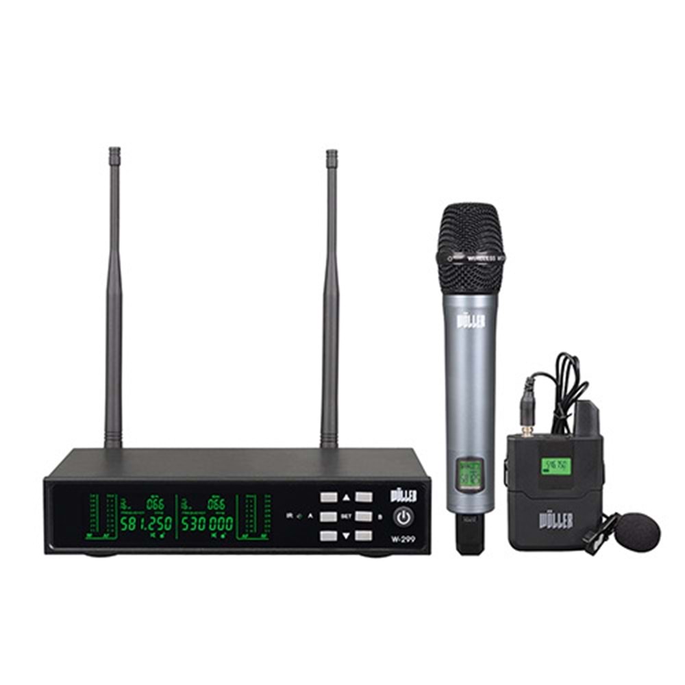 WÖLLER 1 EL 1 YAKA MİKROFONLU KABLOSUZ UHF MİKROFON SETİ(ÜST SEGMENT KALİTELİ ÜRÜN)