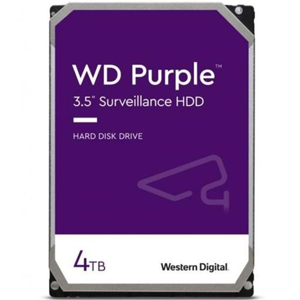 WD 4 TB 3.5 PURPLE SATA3 5400RPM 64MB 7/24 GUVENLIK WD43PURZ (2 YIL RESMI DIST GARANTILI