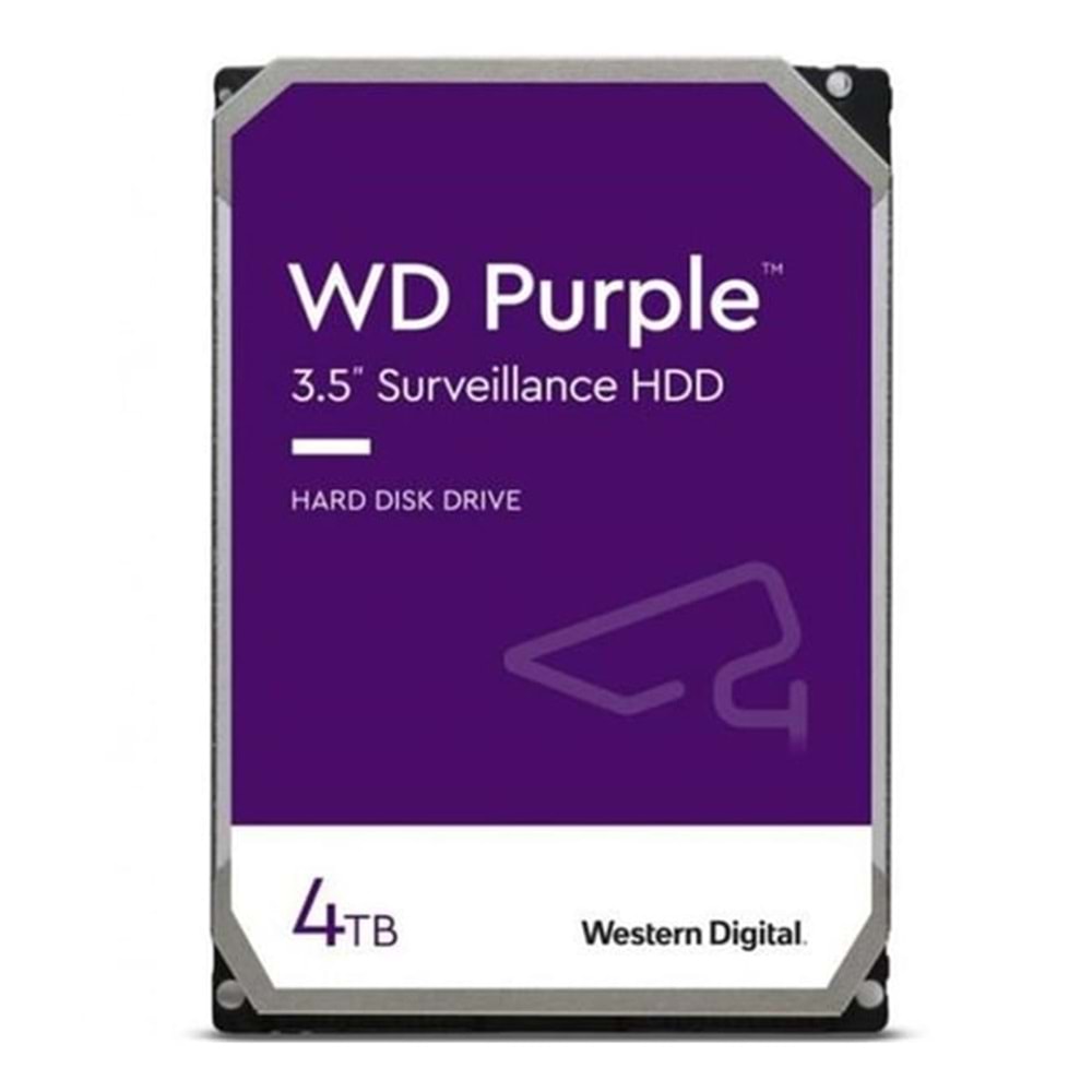 WD 4 TB 3.5 PURPLE SATA3 5400RPM 64MB 7/24 GUVENLIK WD23PURZ (2 YIL RESMI DIST GARANTILI)