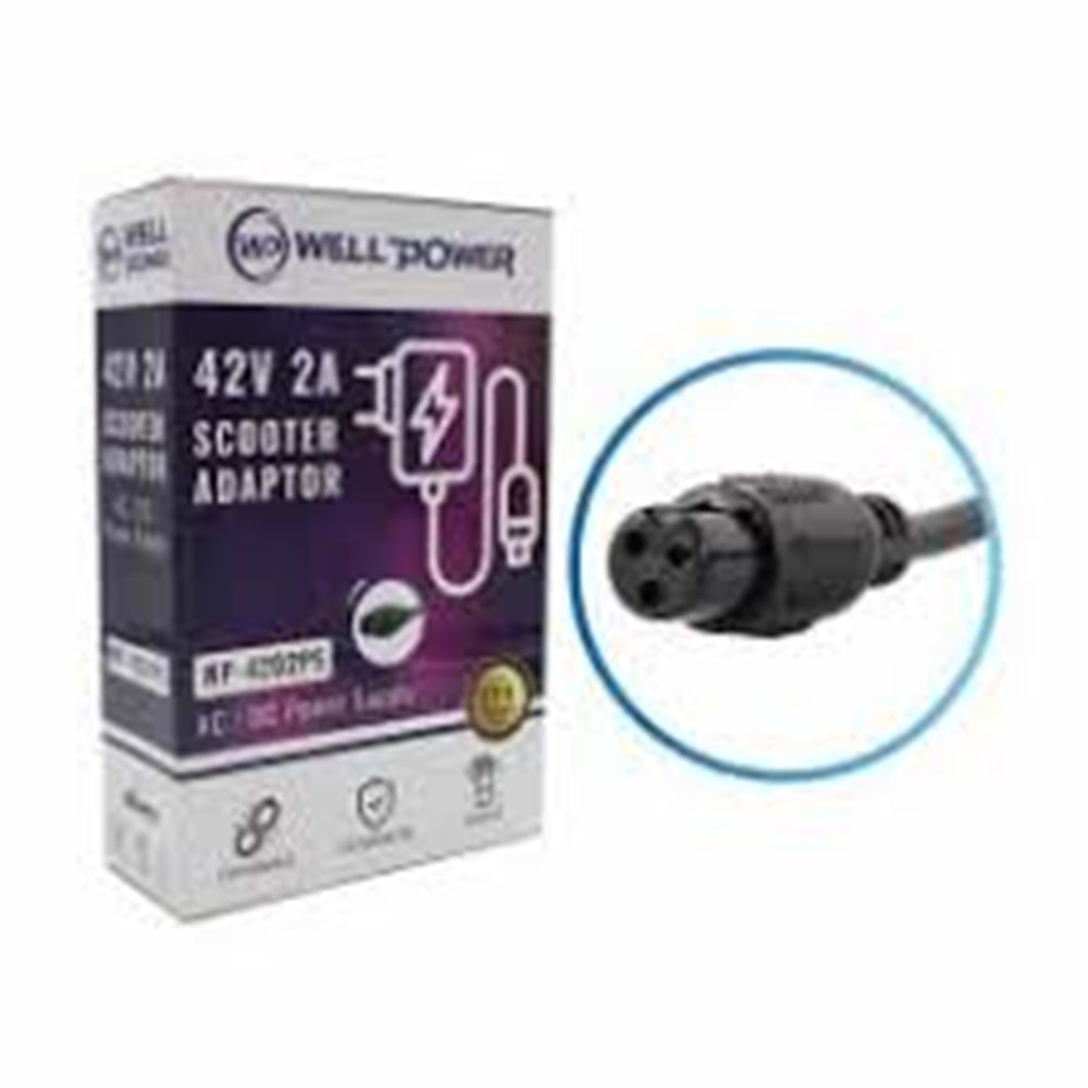 WELLPOWER 42V 2AH SCOOTER ADAPTÖR(5.5*2.5) DHL