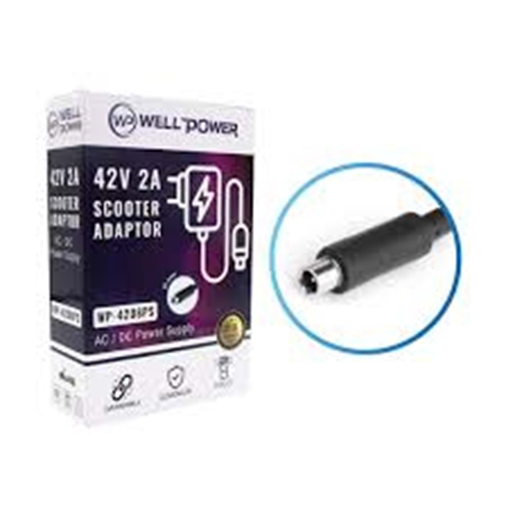 WELL POWER 42V 2A DC 8MM JAK SCOOTER ADAPTÖR