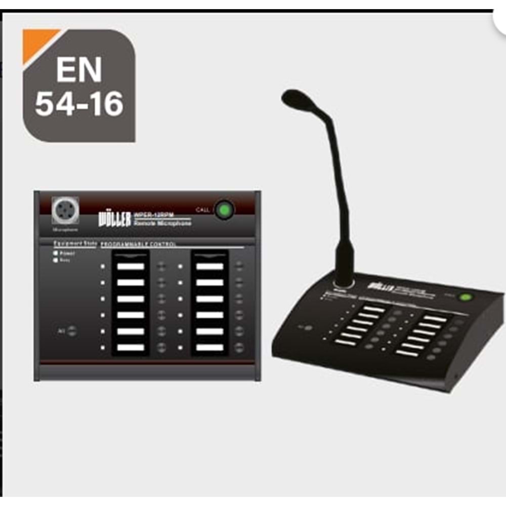 Wöller WPER-12RPM EN54 Acil Anons Mikrofon Ünitesi