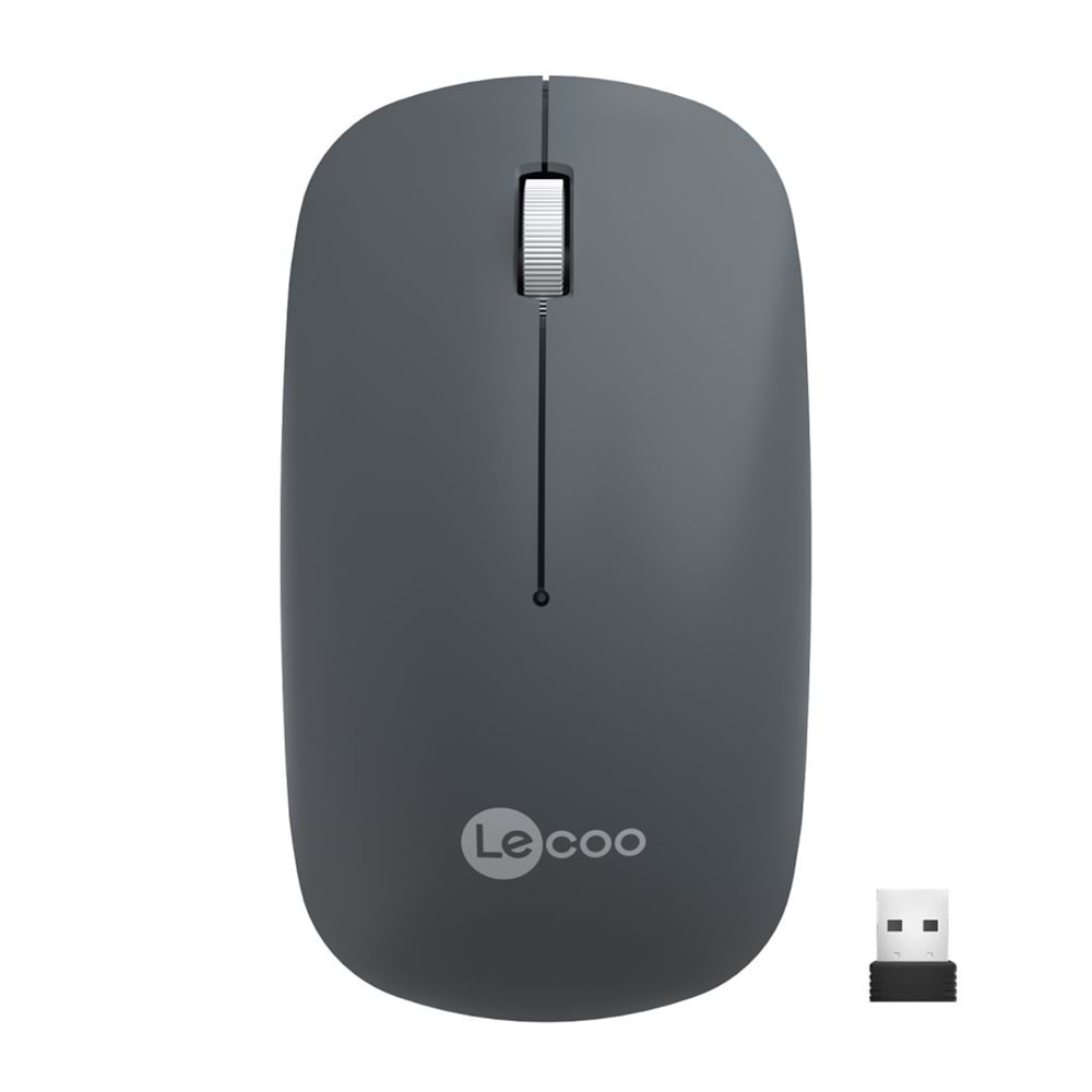 LECOO GRİ SESSİZ KABLOSUZ MOUSE (PİL İÇİNDE)