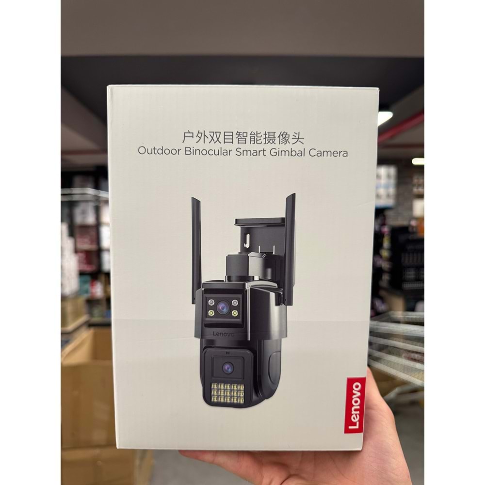 LENOVA 3 MP + 3 MP ÇİFT LENS Wi-Fi PT KAMERA (UYGULAMA:cam720,4K,GECE RENKLİ GÖRÜŞ,HAREKET ALGILAMA,SESLİ UYARI,256 GB SD KART)