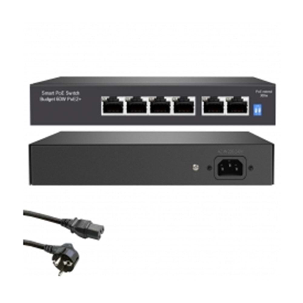 ZTECH 4+2 POE SWITCH 78 W DHL