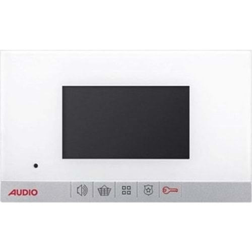 AUDIO (KDV DAHİL)BEYAZ GÖVDELİ MODERN 4.3'' MEKANİK BUTONLU BEYAZ GÖRÜNTÜLÜ DİAFON(001198B)