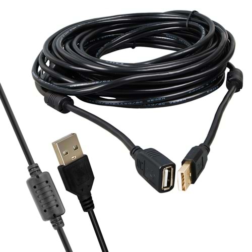 POWERMASTER PM-11955 10 METRE USB-A 2.0 DİŞİ ERKEK UZATMA KABLOSU SİYAHPOWERMASTER PM-11955 10 METRE USB-A 2.0 DİŞİ ERKEK UZATMA KABLOSU SİYAH