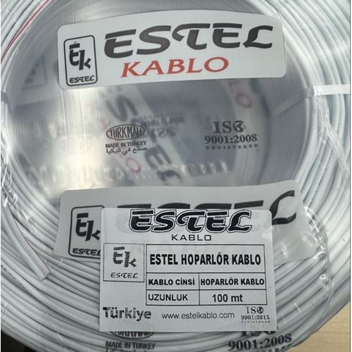 ESTEL 2*0,75 KORDON KARIŞIM KABLO(HOPARLÖR SİNYAL BEYAZ KODLU PVC)