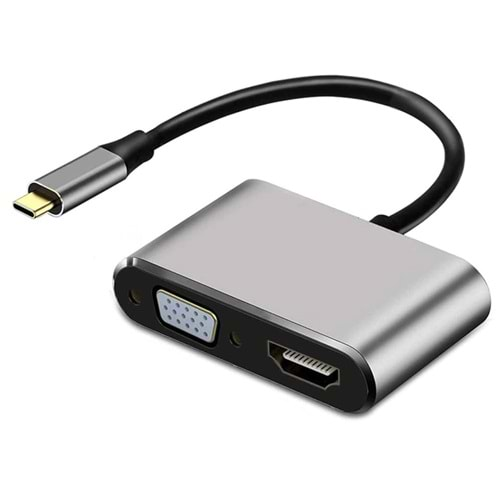 POWERMASTER PM-4026 USB TYPE-C TO HDMI-VGA-USB-TYPE C 4IN1 ADAPTÖRPOWERMASTER PM-4026 USB TYPE-C TO HDMI-VGA-USB-TYPE C 4IN1 ADAPTÖR