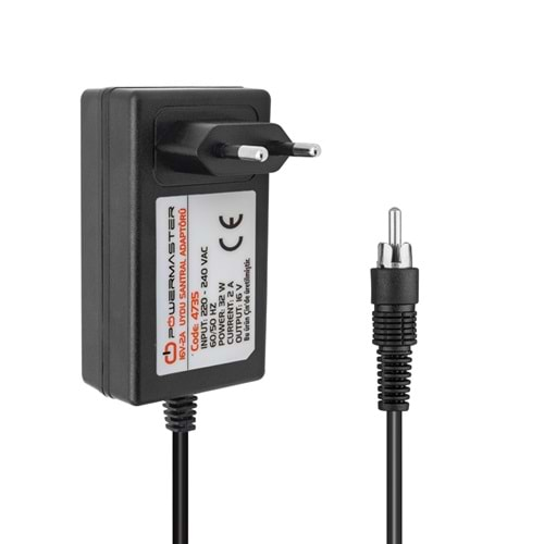 POWERMASTER 16 VOLT - 2 AMPER PRİZ TİPİ TOS FİŞLİ RCA SANTRAL ADAPTÖRÜ