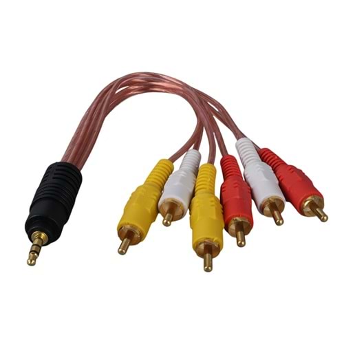 POWERMASTER 3.5 MM STEREO ERKEK / 6 RCA ERKEK 5+1 KABLOPOWERMASTER 3.5 MM STEREO ERKEK / 6 RCA ERKEK 5+1 KABLO