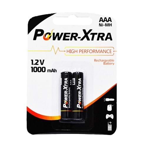 POWER XTRA AAA 1000 MAH ŞARJLI İNCE PİL(2ADET FİYATI)