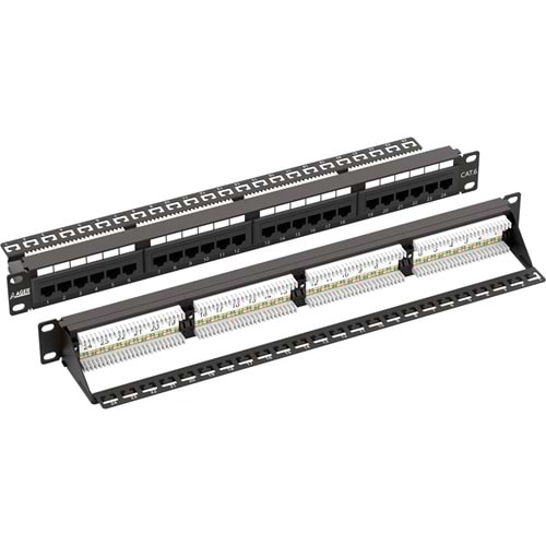 AGER CAT 6 Patch Panel, Dolu, 24-port RJ45 24-port RJ45, 8P8C, LSA