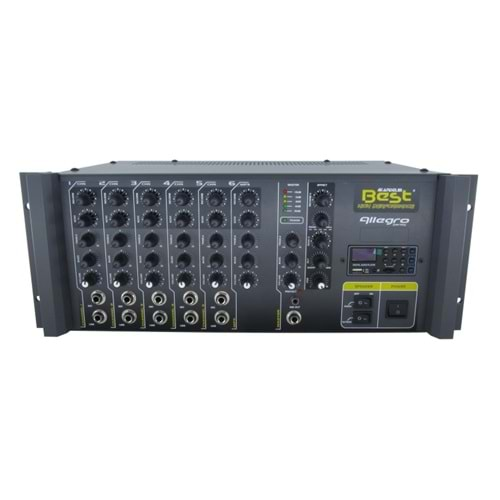 DETEC ALLEGRO 300 W MONO 6 KNL REVERB USB 100 V ANFİ