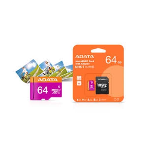 Adata 64GB Premier microSDXC Card with Adapter UHS-I Class10 V10 Hafıza Kartı