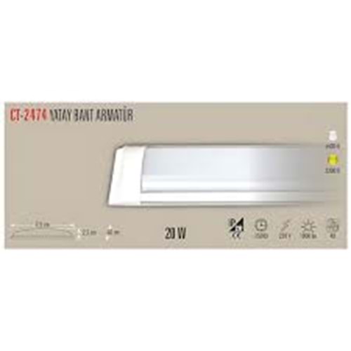 CATA 20WATT 60CM BEYAZ BANT ARMATÜR