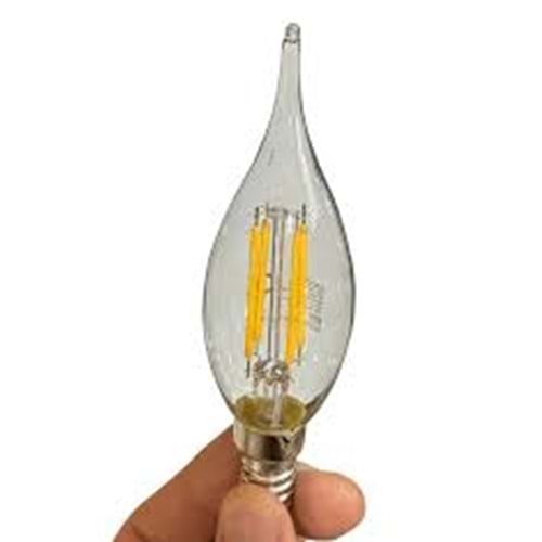 Cata 4w Led Filament Kıvrık Buji Ampul (Şeffaf) GÜNIŞIĞI