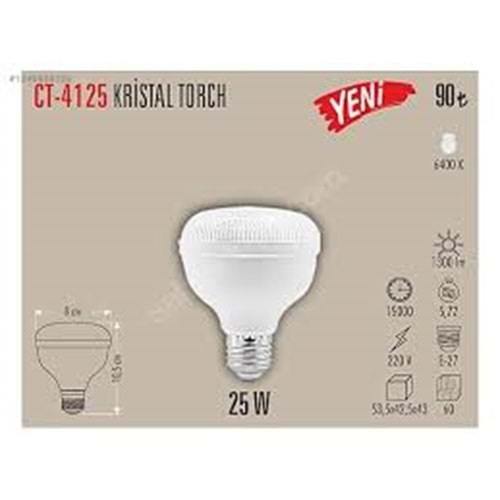 Cata Ct-4125 25w Kristal Torch Led Ampul E-27 DUY