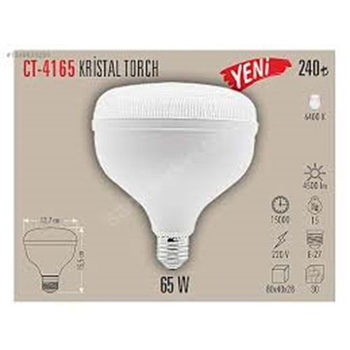 Cata Ct 4165 Kristal 65W Torch LED Ampul 6400K Beyaz ...