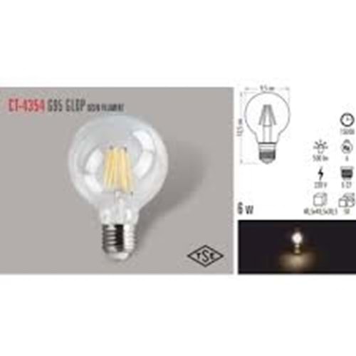 Cata Ct-4354 Led G95 Glop Ampül Gün Işığı