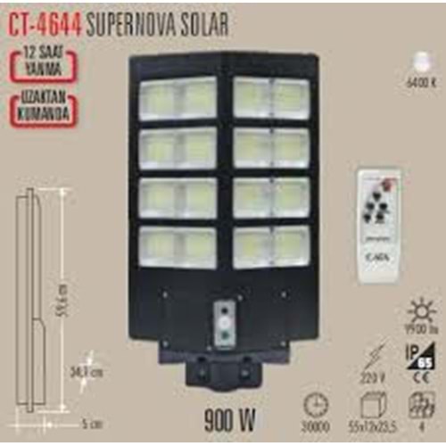 CATA CT 4644 Solar Sokak Armatürü 900W 6400K Beyaz ...