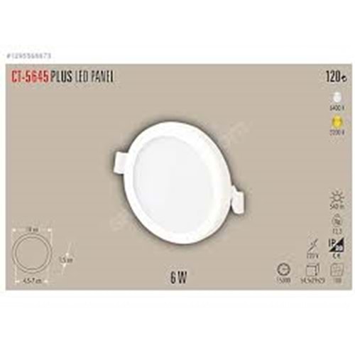 Cata Ct-5645 6W Plus Panel Led Armatür / Beyaz-GÜNIŞIGI