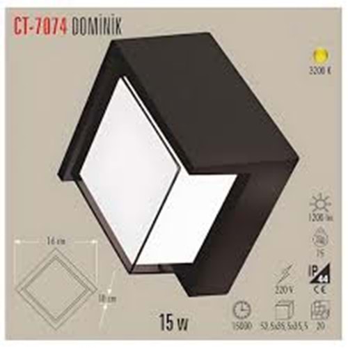 Cata CT-7074 DOMİNİK 15W Sıva Üstü Led Aplik GÜNIŞIGI