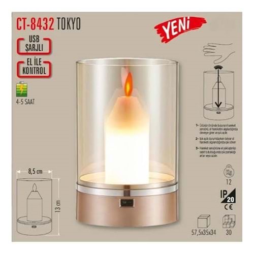 Cata CT-8432 Tokyo Şarjlı Masa Lambası