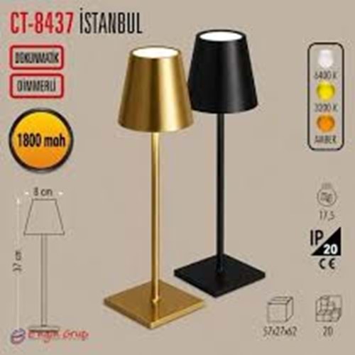 Cata CT-8437 İstanbul Dokunmatik Şarjlı Masa Lambası