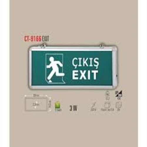 Cata CT-9166 Exit Uyarı Levhası Armatürü