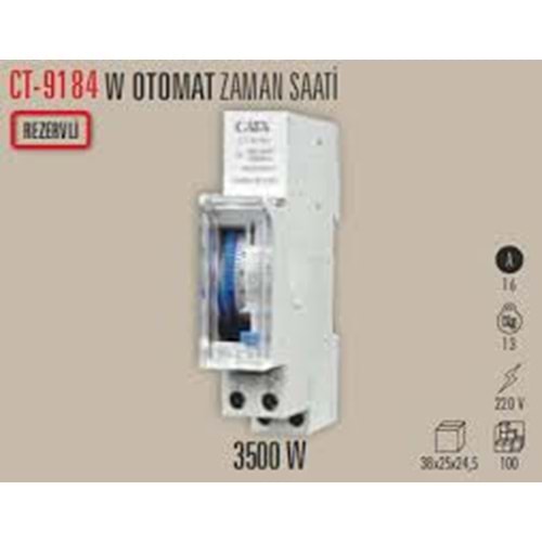 CATA W OTOMAT TİPİ ZAMAN SAATİ (3500W) LİSTE FİYATI DHL