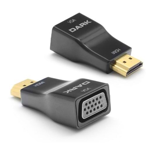 Dark HDMI to VGA Dijital - Analog, Full HD, Mini Dönüştürücü
