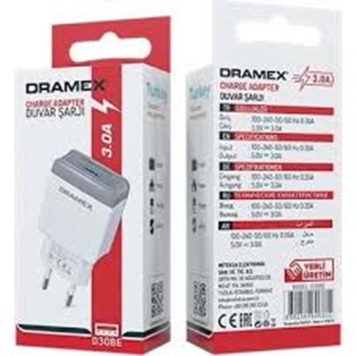 Dramex D30BE 18 W Hızlı Şarj Adaptörü 3.0 ah