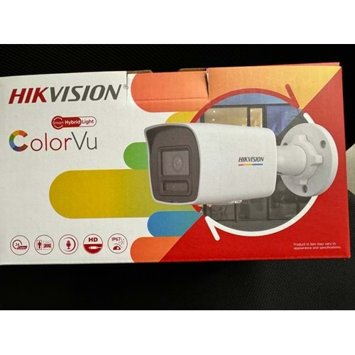 HIKVISION IP 2 MP COLORVU VE SMART HYBRID IŞIKLI BULLET NETWORK IP KAMERA MİKROFONLU