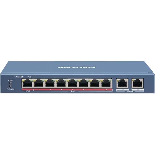 HIKVISION SWITCH POE 10/100 STANDART 8 PORT +2 UPLINK
