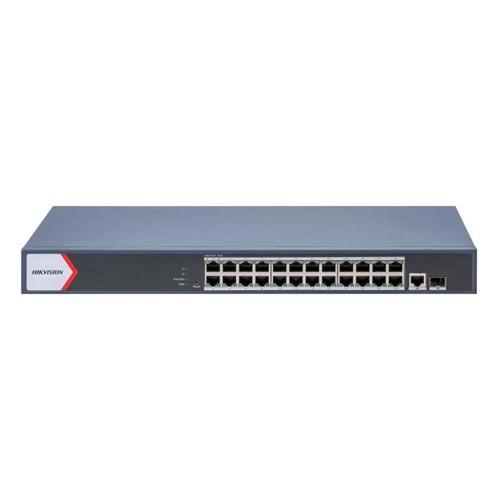HIKVISION SWITCH POE GIGABIT RACK MOUNT 24 PORT (230W TOPLAM GÜÇ,300 METREYE KADAR DESTEK,6KV AŞIRI GERİLİM KORUMASI)