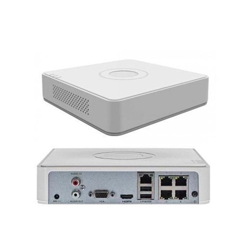 HIKVISION IP NVR 4 KANAL KAYIT CİHAZI POESİZ (H.265+,1 X 6 TB HDD DESTEĞİ,6 MP DESTEK)