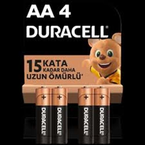 DURACELL AA KALEM PİL 4LÜ BLİSTER AB ÜRETİM