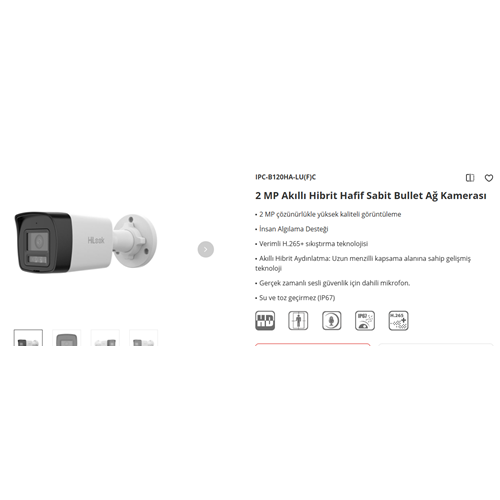 HİLOOK 2 MP IP BULLET 2,8MM AKILLI ÇİFT IŞIKLI KAMERA