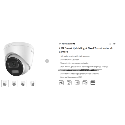 HİLOOK 4 MP IP DOME 2.8 MM AKILLI ÇİFT IŞIKLI KAMERA