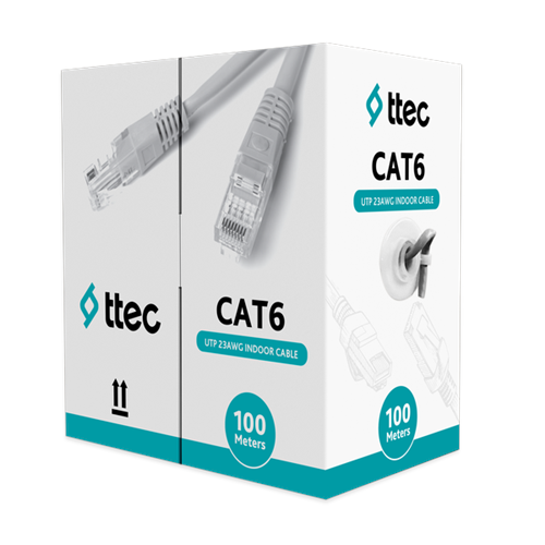 TTEC CAT6 İç Mekan PVC Kablo - 100m Gri (TSS)