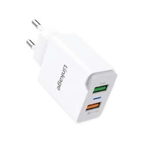 Linkage Lkc-46 20W USB-C+USB-A Dual Port GaN Hızlı ŞARJ ALETİ