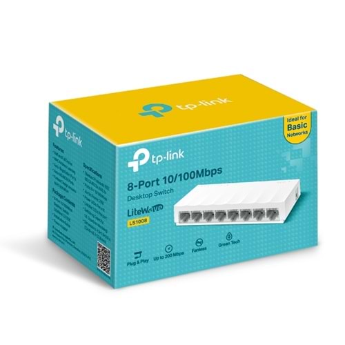 Tp-Link 8 Port 10/100 Mbps Switch Plastik Kasa