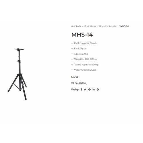 MUSİC HOUSE HOPARLÖR STANDI