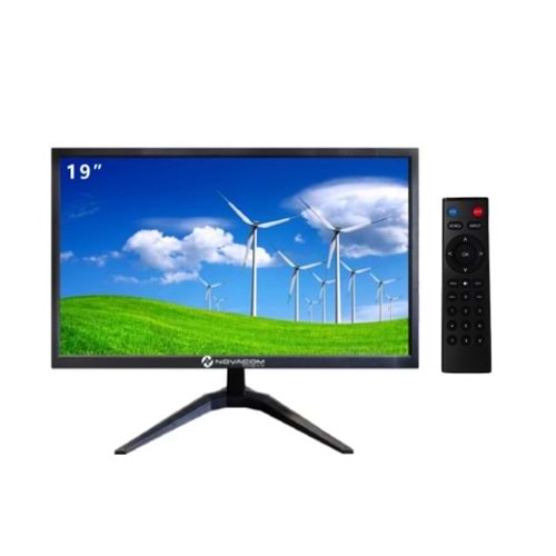 NOVACOM 19 İNC MONİTÖR HOPARLÖRLÜ KUMANDALI VGA HDMI USB LALE TOS FİŞLİ