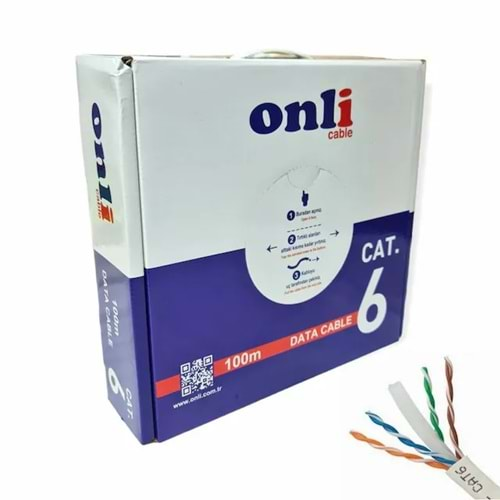 ONLİ CAT-6 (U-UTP) 24 AWG DATA VERİ İLETİŞİM KABLOSU 100 MT