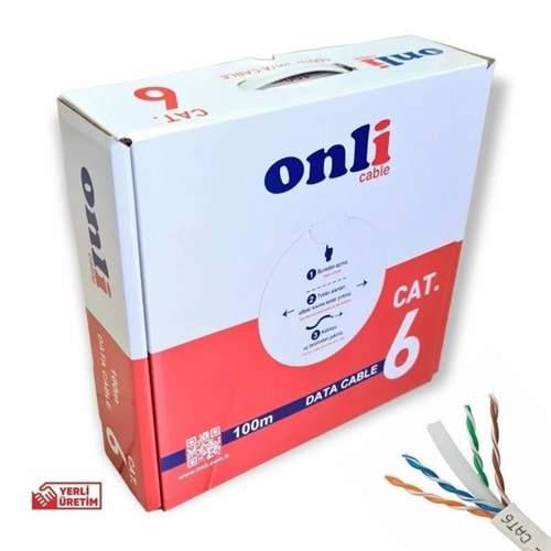 ONLİ CAT-6 (U-UTP) 23 AWG DATA VERİ İLETİŞİM KABLOSU 100 MT